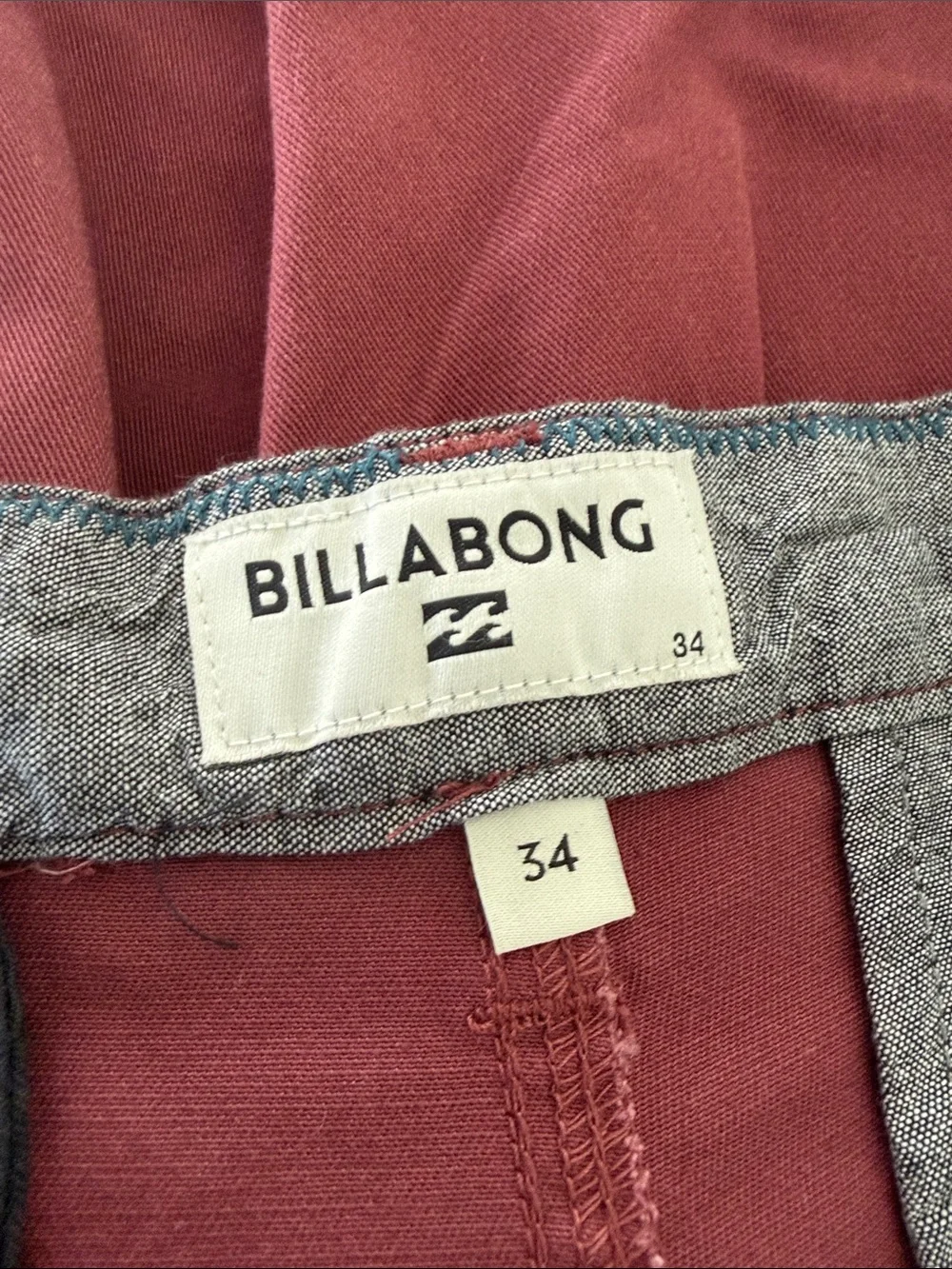 Billabong Men's Maroon 34 Flat Front Shorts
